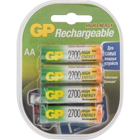 Аккумуляторы GP 270AAHC-2CR4 2700mAh AA 4шт - купить с доставкой по ...