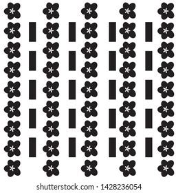 Vector Black White Flower Line Pattern Stock Vector (Royalty Free ...