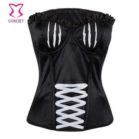 Bustier femme Corset et Bustier rouge noir blanc Push Up Lingerie Sexy vêtement gothique