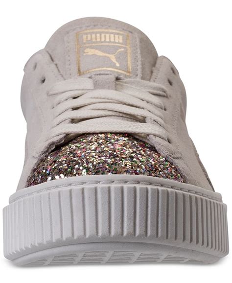 Puma Womens Suede Platform Crushed Gem Casual Sneaker Macys