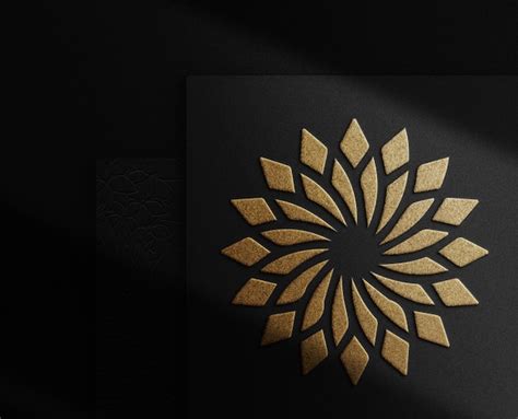 Premium PSD Luxury Gold Embossed Paper Mockup