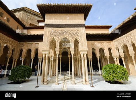 Courtyard Of The Lions El Patio De Los Leones In The Alhambra A