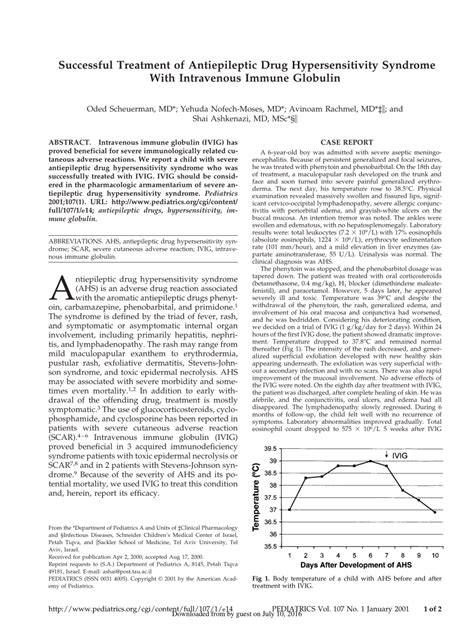 Pdf Successful Treatment Of Antiepileptic Drug Hypersensitivity