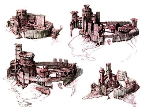 Designs For Erets Fort Httyd2 Game Concept Art Medieval Drawings