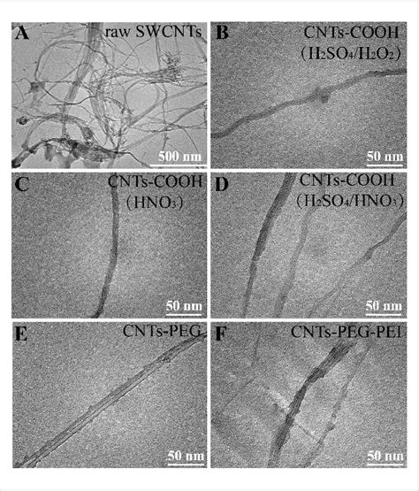 TEM Images Of A Raw SWCNTs B D CNTs COOH Synthesized Using