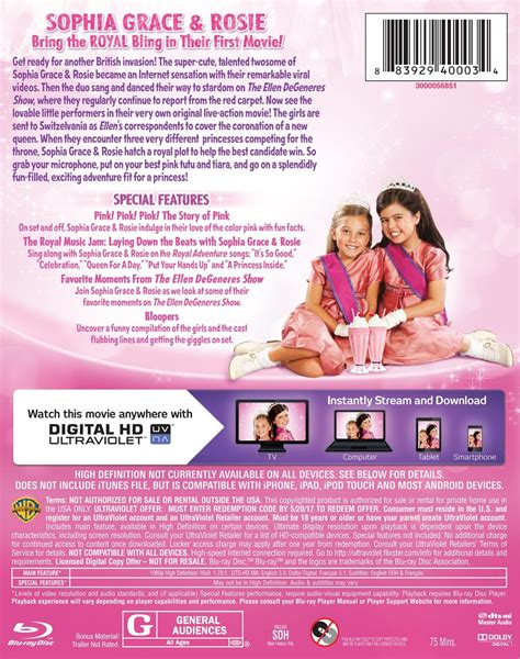 Sophia Grace And Rosies Royal Adventure Blue Ray Dvd Hd Dvd And Blu Ray