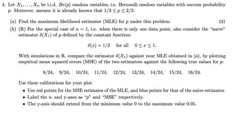 Solved Let X Ldots X N Be I I D B Chegg