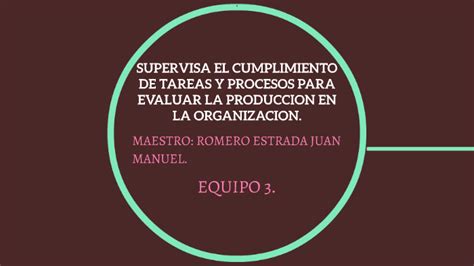 Supervisa El Cumplimiento De Tareas Y Procesos Para Evaluar By Monserrat Correa On Prezi