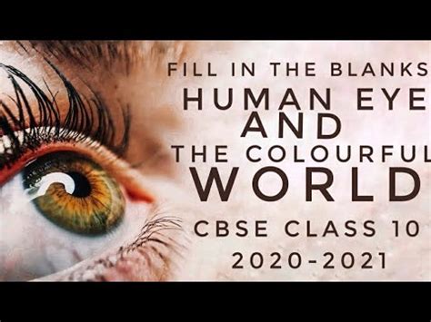 HUMAN EYE AND COLOURFUL WORLD FILL IN THE BLANKS CLASS 10 OBJECTIVE