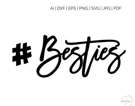 Hashtag Besties SVG Hashtag Besties DXF Silhouette And Cricut Cut