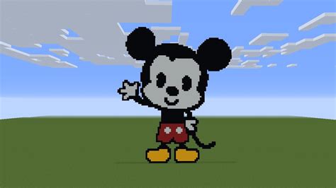 Minecraft Mickey Mouse Yapımı Pixel Art Youtube