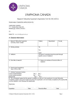 Fillable Online Lymphoma Blymphomab Research Foundation Of Canada