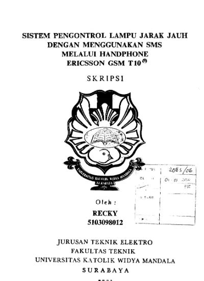 Sistem Pengontrol Lampu Jarak Jauh Dengan Menggunakan Sms