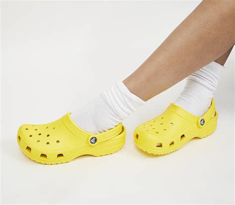 Crocs Classic Clogs Lemon Flat Shoes For Women