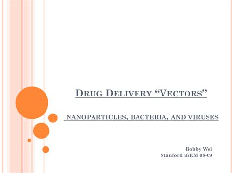 Drug Delivery Vectors Nanoparticles Bacteria And Viruses