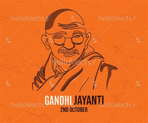 Mahatma Gandhi Abstract Outline Portrait Illustration - Download Graphics & Vectors