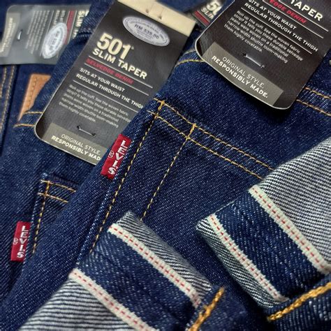 LEVI'S 501ST BIG'E SELVEDGE DENIM DARK BLUE ORIGINAL, Men's Fashion ...