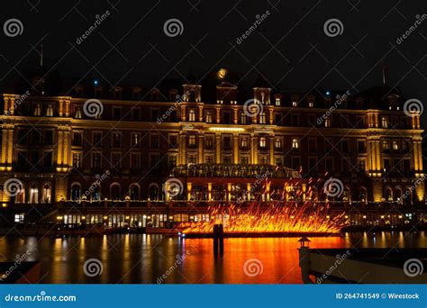 Beautiful Shot of the Amstel Hotel Facade in the Nighttime Editorial ...