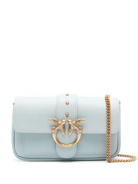 Pinko Pocket Love One Simply Cross Body Bag Blue Farfetch Uk