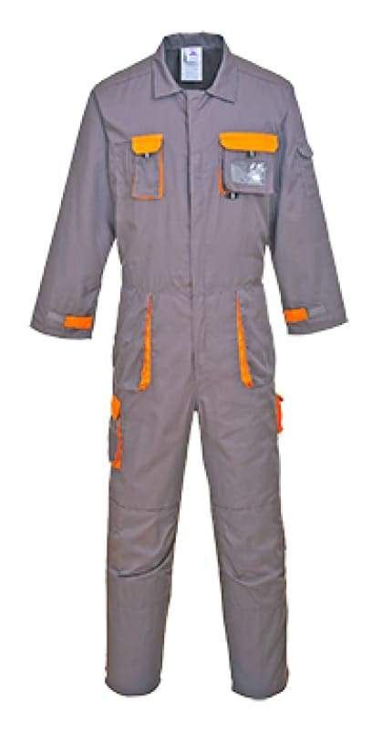 Texo Contrast Zipped Coverall Boiler Suit With Kneepad Pockets Portwest