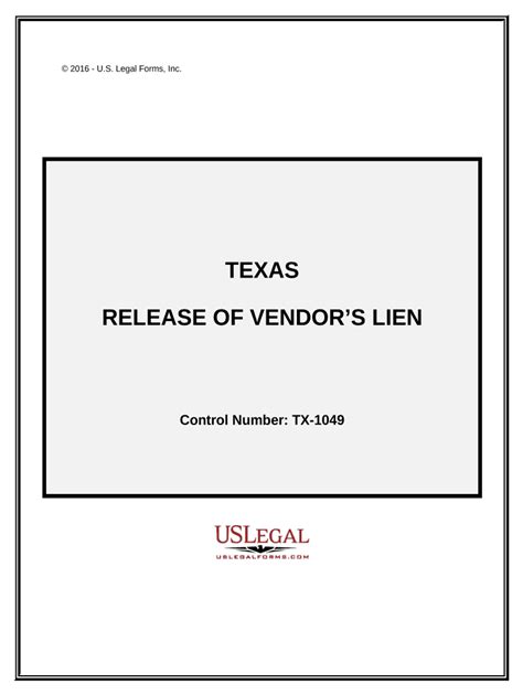 Texas Release Lien Complete With Ease Airslate Signnow