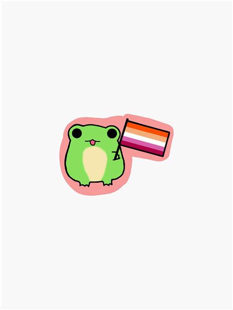 Cute Frog With Lesbian Flag Sticker By Artemisizzy Redbubble