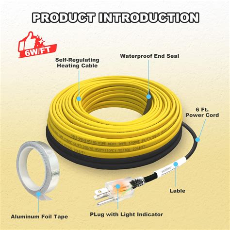 Snapklik.com : Pipe Heat Cable For Water Pipe Freeze Protection, Self