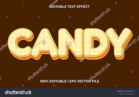 Candy Editable Text Effect Lettering Typography Stock Vector Royalty Free 2244946337