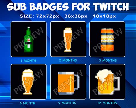 Pixel Beer Mug Sub Bit Badges For Twitch Loyalty Badges Pack For