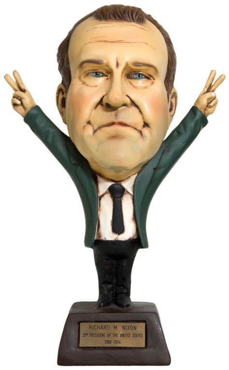 Hakes Richard M Nixon” Plaster Statue With Large Head And Brass