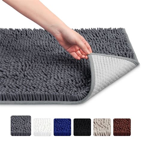 Vdomus Absorbent Microfiber Bath Mat Soft Shaggy Bathroom