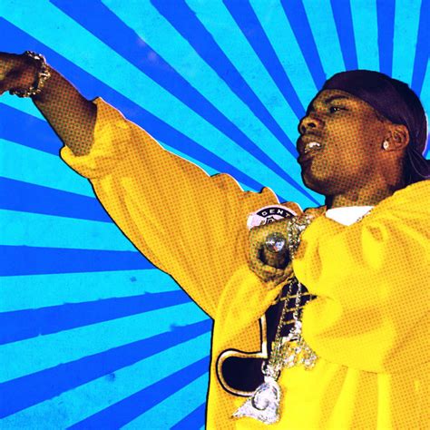 Download Nelly Holding Microphone During Concert In Blue Abstract