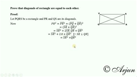 Vector Theorem 13 Prove That Diagonals Of Rectangle Are Equal To Each