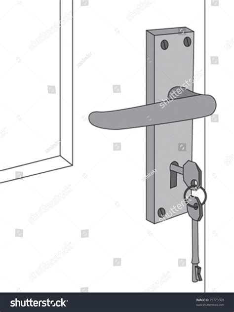 Vector Drawing Of Key In A Door Lock - 75773509 : Shutterstock