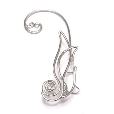 Blumen Elfenohr Ear Climber Sterling Silber Ear Crawler Ohrringe