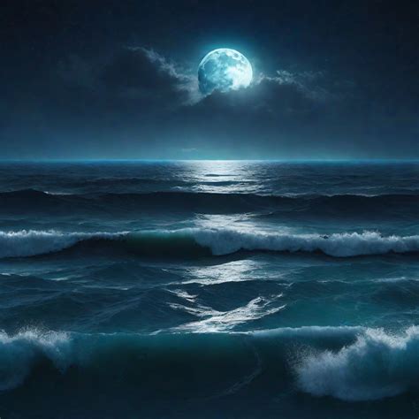 An epic moon over a raging ocean 4k wallpaper by Jason Sampson - Playground