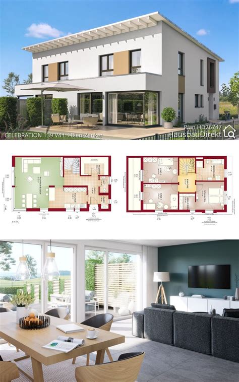 Modernes Doppelhaus Mit Pultdach Bauen Doppelhaush Lfte Grundriss