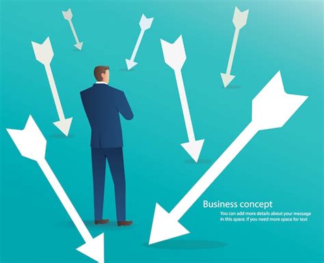 Premium Vector Businessman Standing With Arrows Around Him