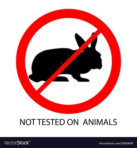 Not Tested On Animals Mark Prohibition Sign Vector Image