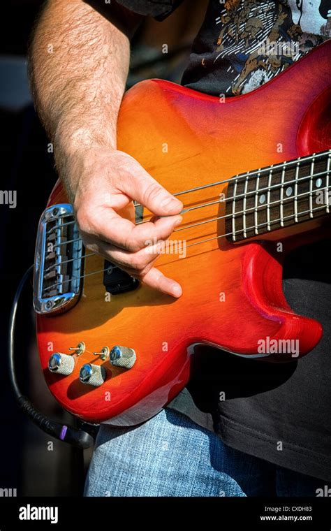 Man Playing Electrical Guitar Stock Photo Alamy