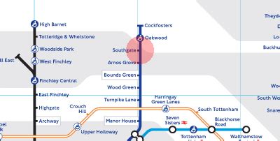 Southgate station map - London Underground Tube