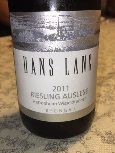 Hans Lang Hattenheim Wisselbrunnen Riesling Auslese Vivino US