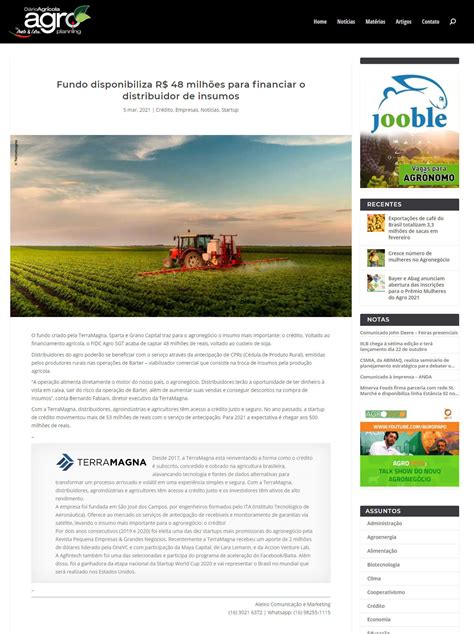 Agroplanning Fundo Disponibiliza R Milh Es Para Financiar O