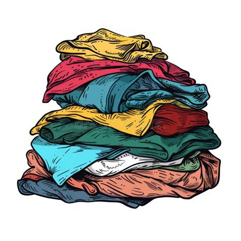 Dirty Clothes Pile Icon Doodle Sketched Laundry Day Pile Art Design