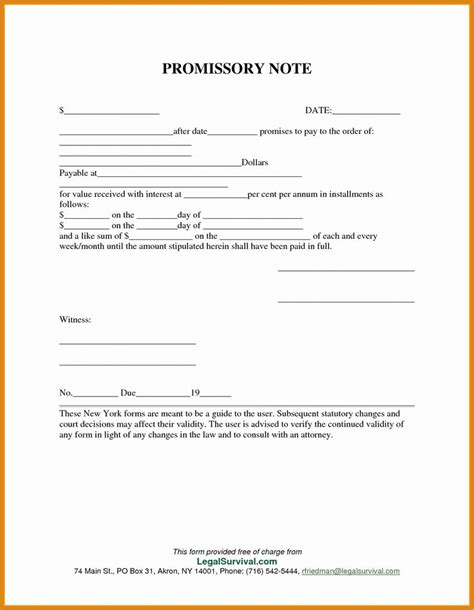 Loan Promissory Note Template Parahyena