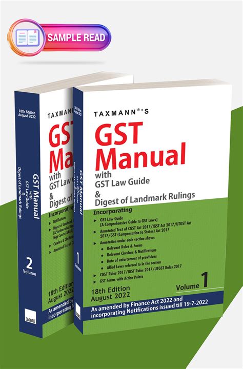 Taxmann S Gst Manual With Gst Law Guide Digest Of Landmark Rulings