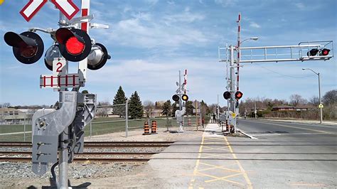 Railroad Crossing 2 Track Go Train F59ph 561 Pulling 6 New Coaches As