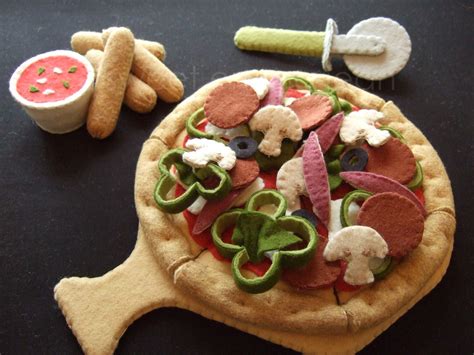 Felt Food Pattern Felt Pizza Party Set Pattern Pdf Diy Etsy De Felt