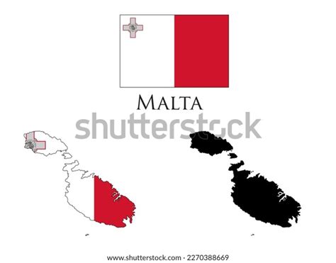 Malta Flag Map Illustration Vector Stock Vector Royalty Free