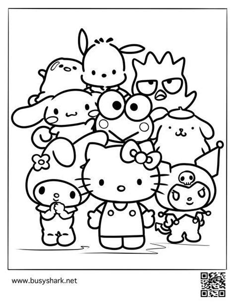 Sanrio Characters Free Coloring Page Busy Shark Coloring Pages